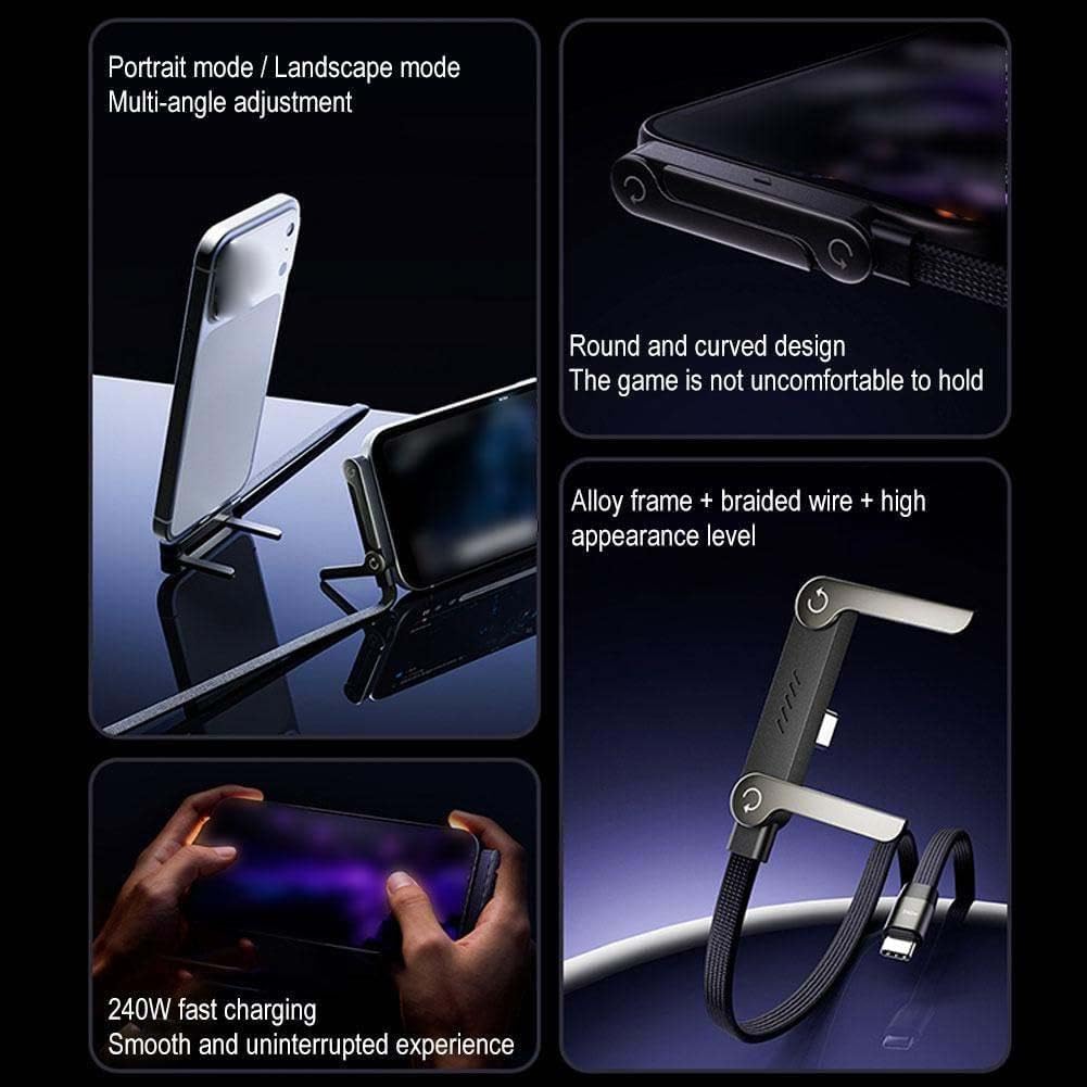 Invisible Holder Charger Cable with Stand (Type C to Type C)