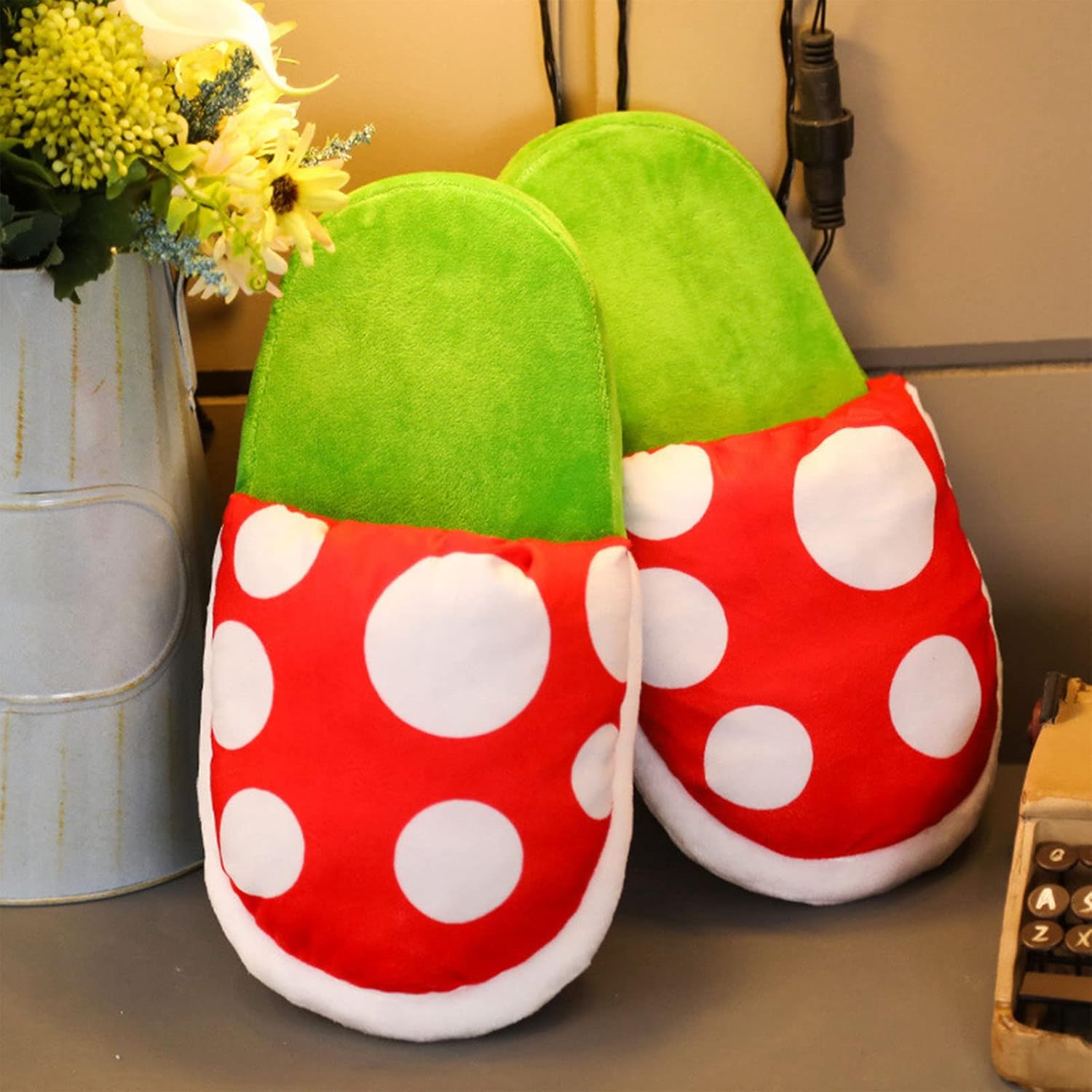 Mushroom Slippers with Pipe Pot Holder
