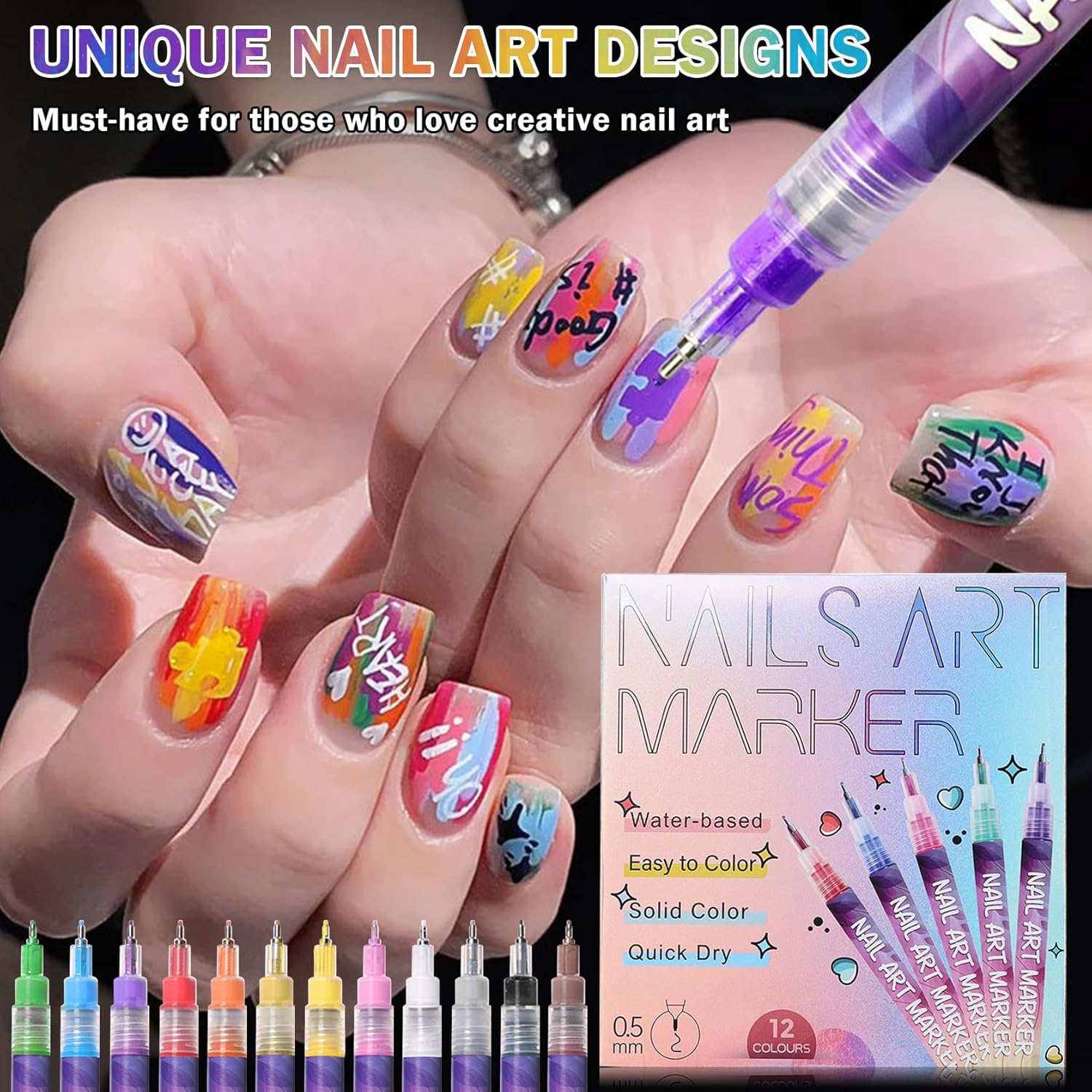 Nail Art Pens Set Fine Tips