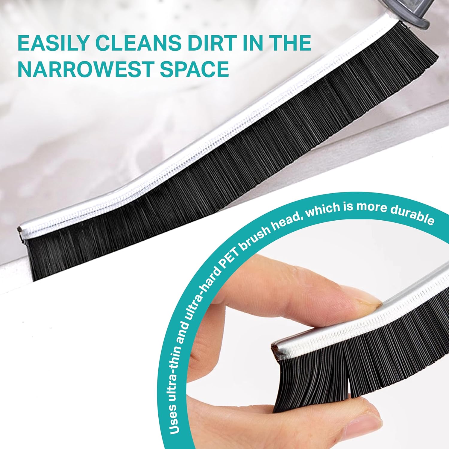 Black Hard Bristle Crevice Cleaning Brush