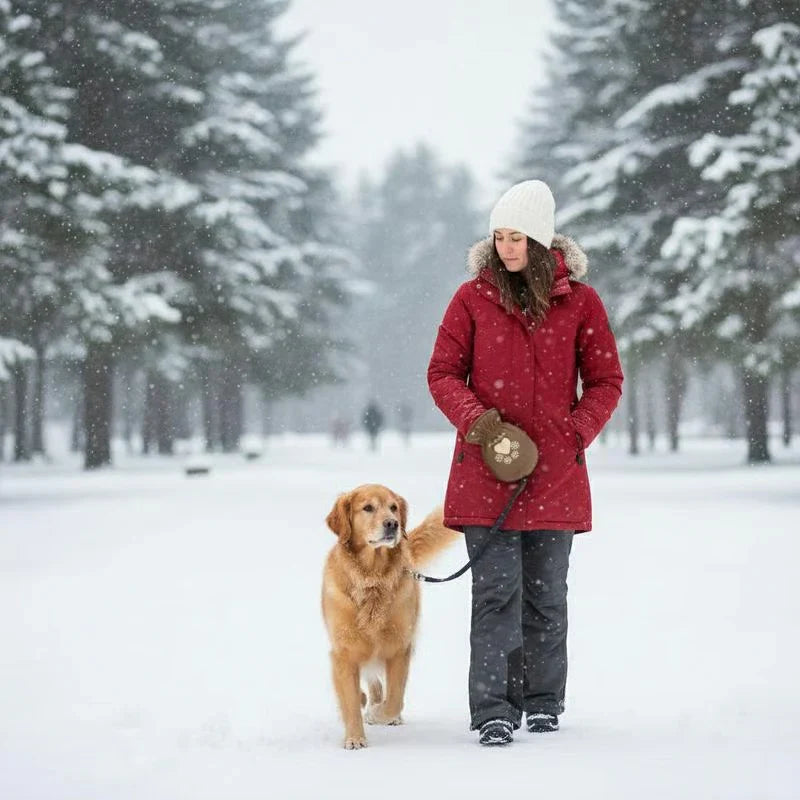 Dog Leash with Thermal Mitten